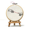 Handmade Minimalist Embroidered Frame - 10 cm Bamboo and Organic...