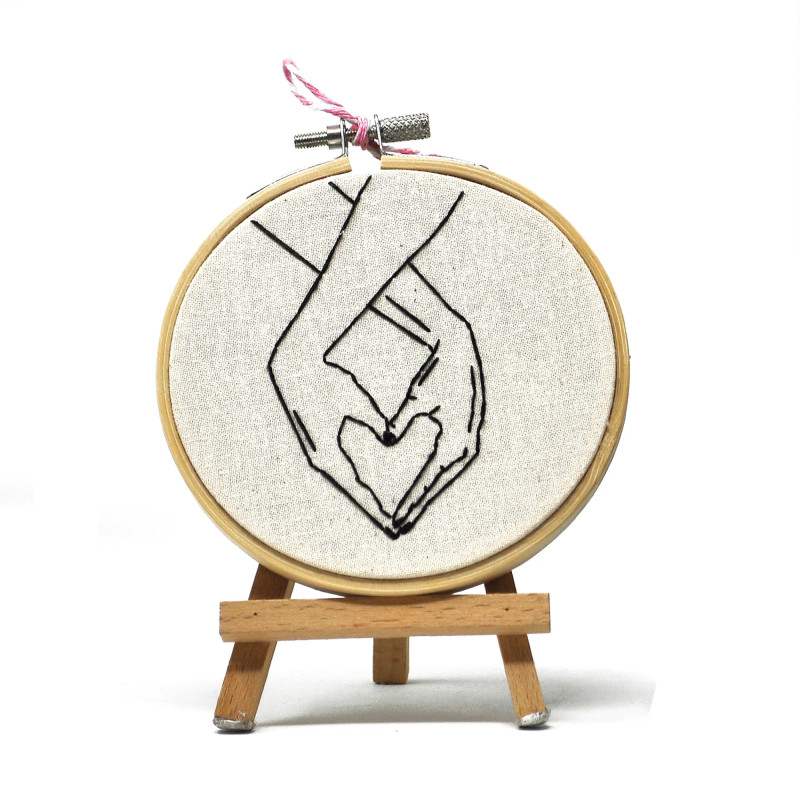 Handmade Cotton Heart with K-Pop-Inspired embroidery, Valentine's...
