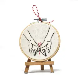Handcrafted Cotton Wall Art 'Sealed Promise' with embroidery...