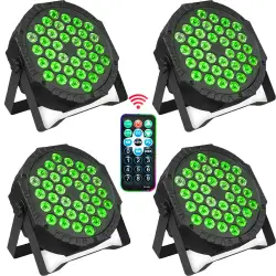 4 LED-PAR-Lampen mit 36 RGB-LEDs einfarbig mit DMX-Steuerung