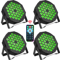 4 Luci PAR RGB a 36 LED Monocolore con Controllo DMX