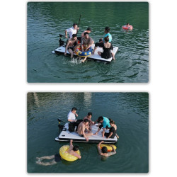 ELECVIVA Portable Folding Inflatable PVC Fishing Float Platform