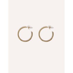 CUCOCUCA YXQ E73 Golden Stainless Steel Hoop Earrings