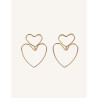 CUCOCUCA YXQ E161 Golden Stainless Steel Heart Stud Earrings