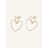 CUCOCUCA YXQ E161 Golden Stainless Steel Heart Stud Earrings