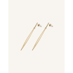 CUCOCUCA YXQ E274 Golden Stainless Steel Minimalist Drop Earrings