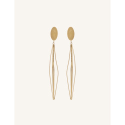 CUCOCUCA YXQ E243 Golden Stainless Steel Drop Earrings