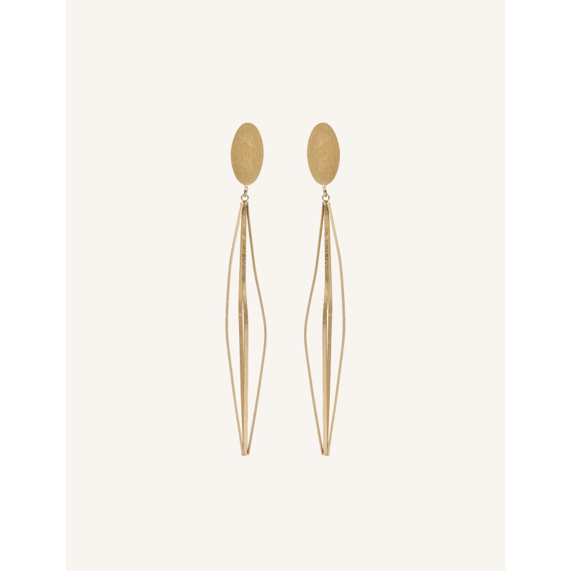CUCOCUCA YXQ E243 Golden Stainless Steel Drop Earrings
