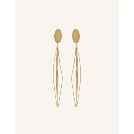 CUCOCUCA YXQ E243 Golden Stainless Steel Drop Earrings