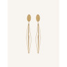 CUCOCUCA YXQ E243 Golden Stainless Steel Drop Earrings