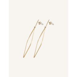 CUCOCUCA YXQ E243 Golden Stainless Steel Drop Earrings