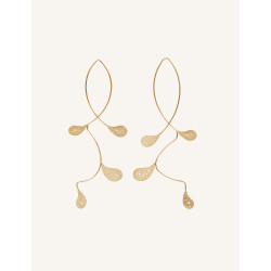 CUCOCUCA YXQ E221 Golden Stainless Steel Teardrop Earrings