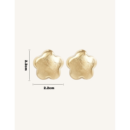CUCOCUCA YXQ E316 Golden Brushed Stainless Steel Sleek Earrings