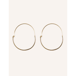 CUCOCUCA YXQ E108 Golden Stainless Steel Hoop Earrings