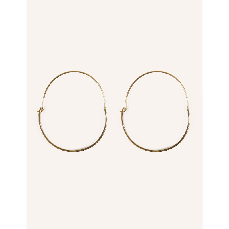 CUCOCUCA YXQ E108 Golden Stainless Steel Hoop Earrings