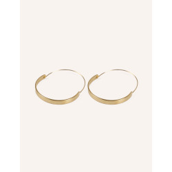 CUCOCUCA YXQ E108 Golden Stainless Steel Hoop Earrings