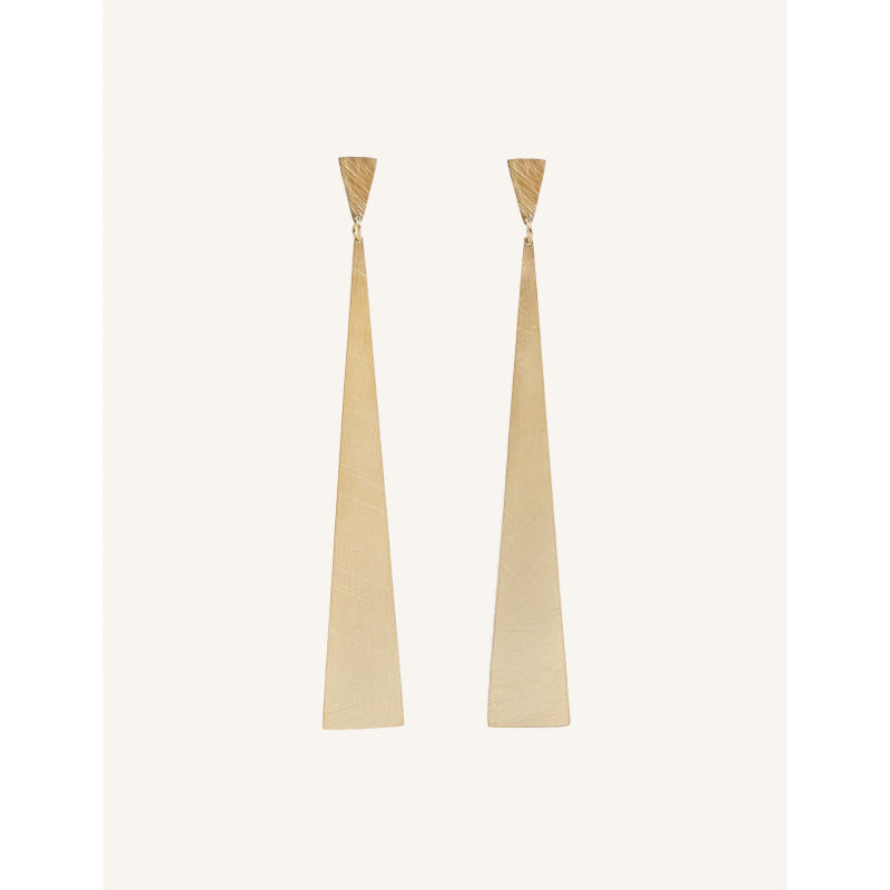 CUCOCUCA YXQ E295 Golden Brushed Stainless Steel Minimalist Earrings