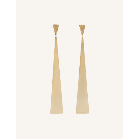 CUCOCUCA YXQ E295 Golden Brushed Stainless Steel Minimalist Earrings