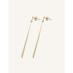 CUCOCUCA YXQ E295 Golden Brushed Stainless Steel Minimalist Earrings