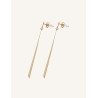 CUCOCUCA YXQ E295 Golden Brushed Stainless Steel Minimalist Earrings