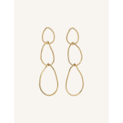 CUCOCUCA YXQ E284 Golden Stainless Steel Stud Earrings