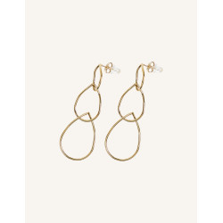 CUCOCUCA YXQ E284 Golden Stainless Steel Stud Earrings