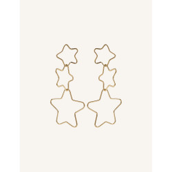 CUCOCUCA YXQ E285 Golden Stainless Steel Star Design Stud Earrings