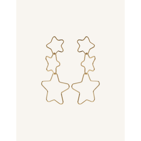 CUCOCUCA YXQ E285 Golden Stainless Steel Star Design Stud Earrings