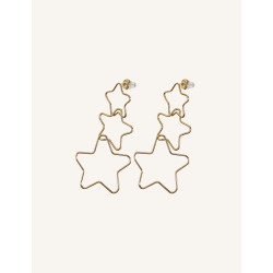 CUCOCUCA YXQ E285 Golden Stainless Steel Star Design Stud Earrings