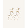 CUCOCUCA YXQ E285 Golden Stainless Steel Star Design Stud Earrings