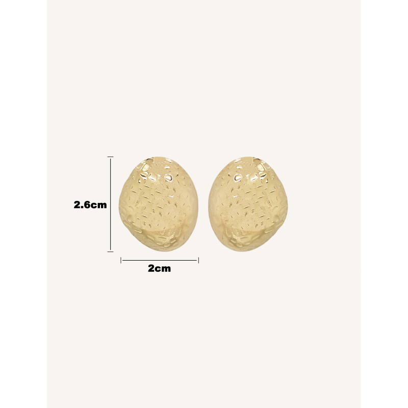 CUCOCUCA YXQ E304 Golden Stainless Steel Sophisticated Stud Earrings