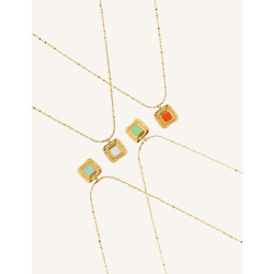 CUCOCUCA YXQ 60 Stainless Steel Enamel Pendant Necklace