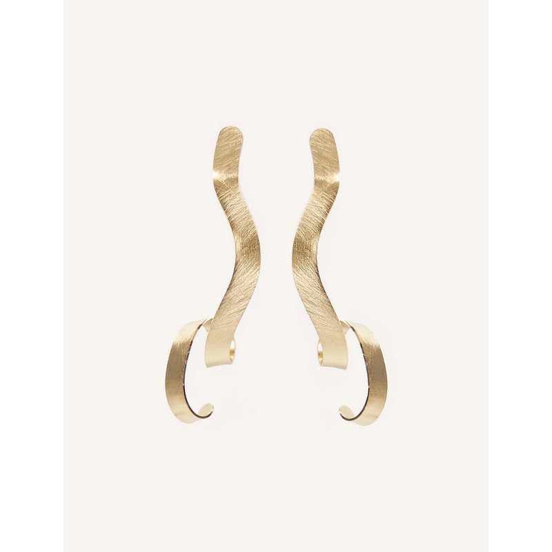 CUCOCUCA YXQ E134 Golden Stainless Steel Stud Earrings
