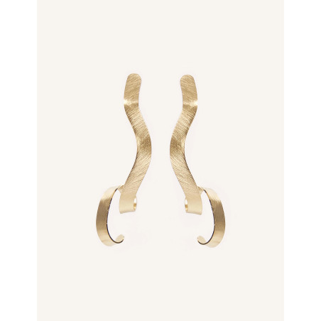 CUCOCUCA YXQ E134 Golden Stainless Steel Stud Earrings