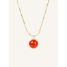 CUCOCUCA YXQ 65 Necklace Natural Red Agate Stone with Stainless Steel