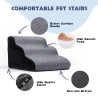 Nobleza Durable 3-Step Triangle Dog Stair High-Density Foam Pet Bed