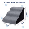 Nobleza Durable 3-Step Triangle Dog Stair High-Density Foam Pet Bed