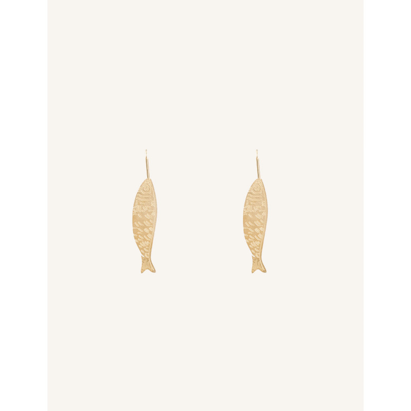 CUCOCUCA YXQ E392 Golden Brushed Stainless Steel Stud Earrings