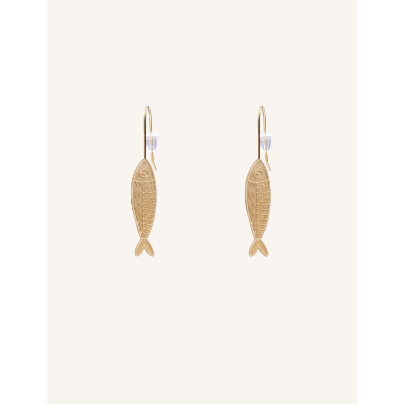 CUCOCUCA YXQ E448 Fine Stud Earrings Stainless Steel Golden Brushed Finish