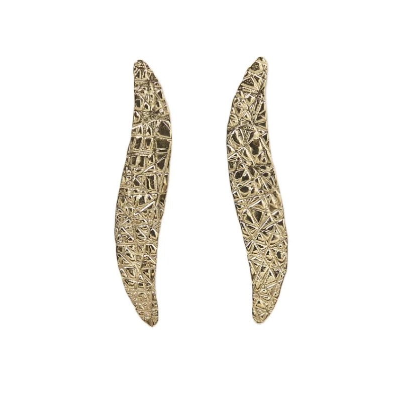 CUCOCUCA YXQ E220 Golden Stainless Steel Drop Earrings