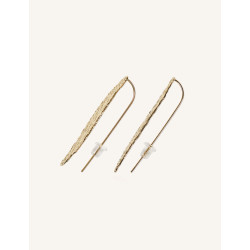 CUCOCUCA YXQ E220 Golden Stainless Steel Drop Earrings
