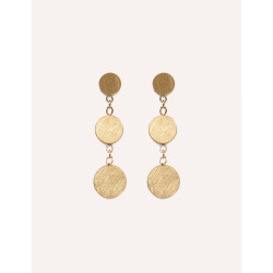 CUCOCUCA YXQ E54 Golden Stainless Steel Drop Earrings