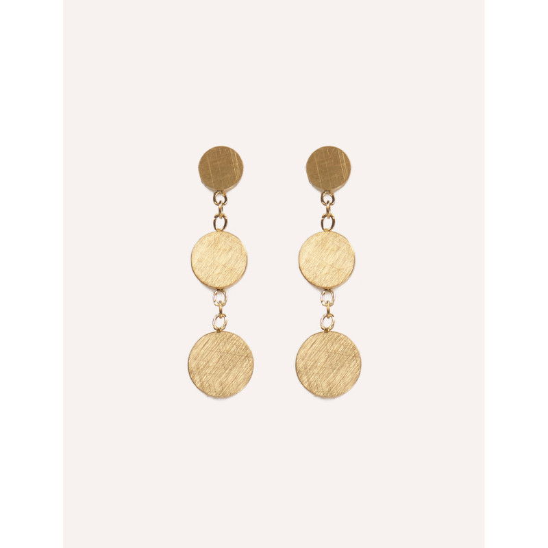 CUCOCUCA YXQ E54 Golden Stainless Steel Drop Earrings