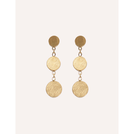 CUCOCUCA YXQ E54 Golden Stainless Steel Drop Earrings