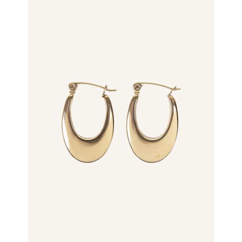 CUCOCUCA YXQ E261 Golden Stainless Steel Hoop Earrings