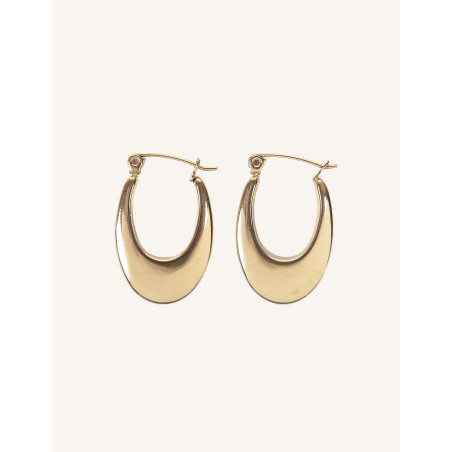 CUCOCUCA YXQ E261 Golden Stainless Steel Hoop Earrings