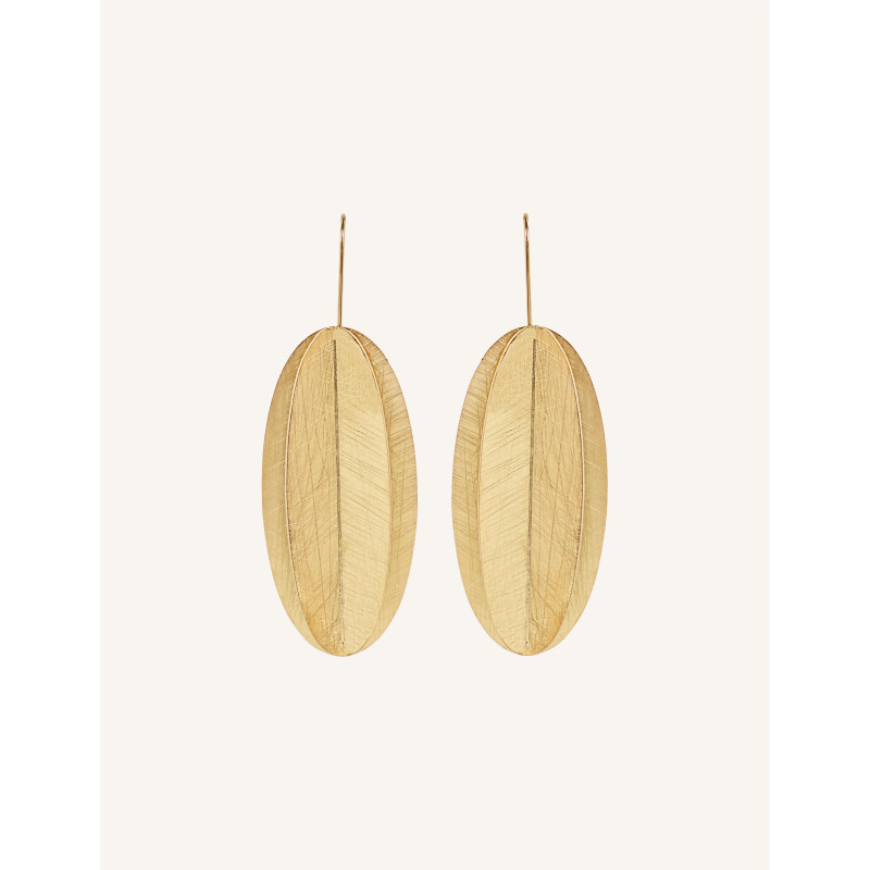 CUCOCUCA YXQ E340 Fine Stud Earrings with Golden Brushed Finish