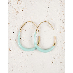 CUCOCUCA YXQ E381 Stainless Steel Enamel Hoop Earrings