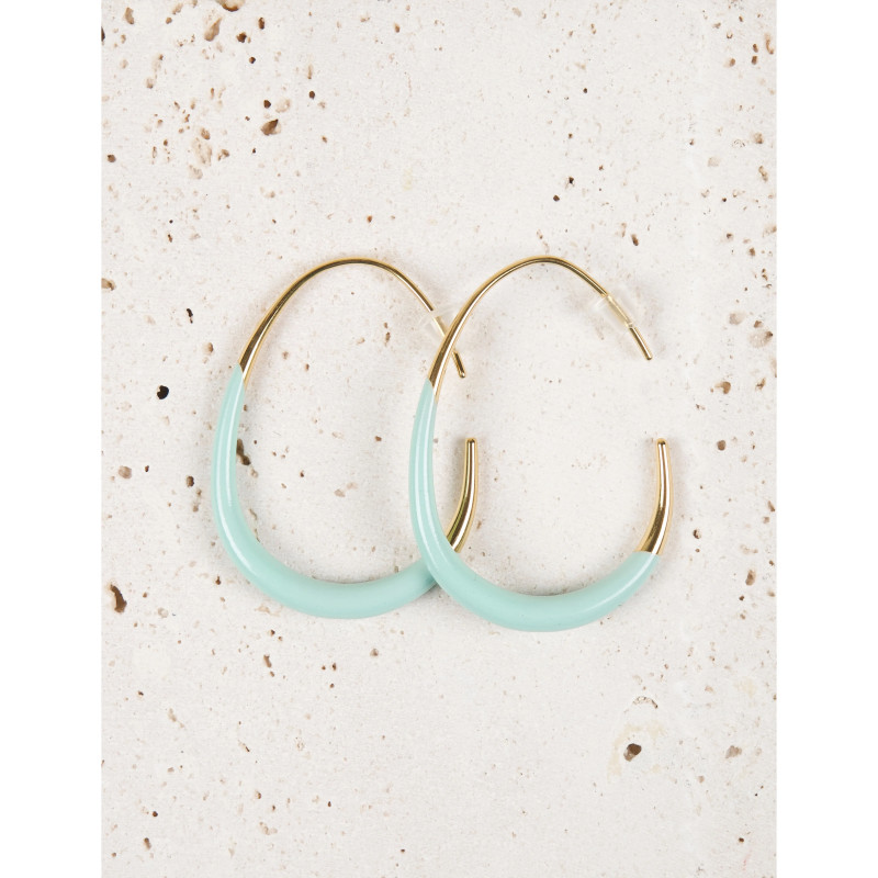 CUCOCUCA YXQ E381 Stainless Steel Enamel Hoop Earrings