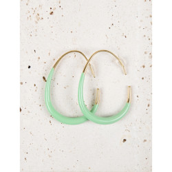 CUCOCUCA YXQ E381 Stainless Steel Enamel Hoop Earrings